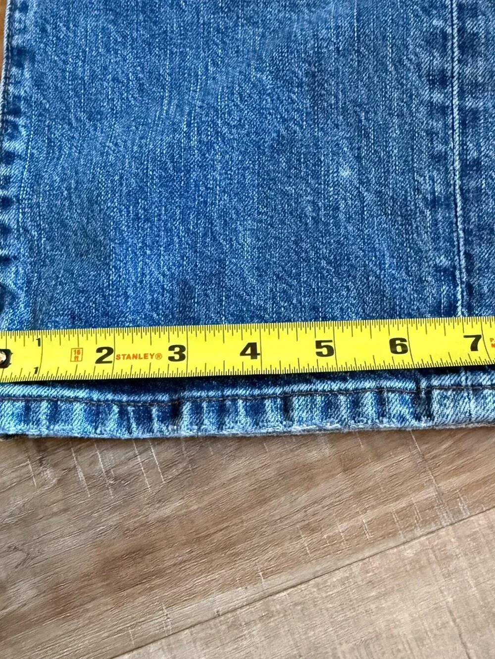 J.CREW Flex Stretch Straight Men's Denim Jeans Blue Button Logo‎ 5-Pocket 35x32